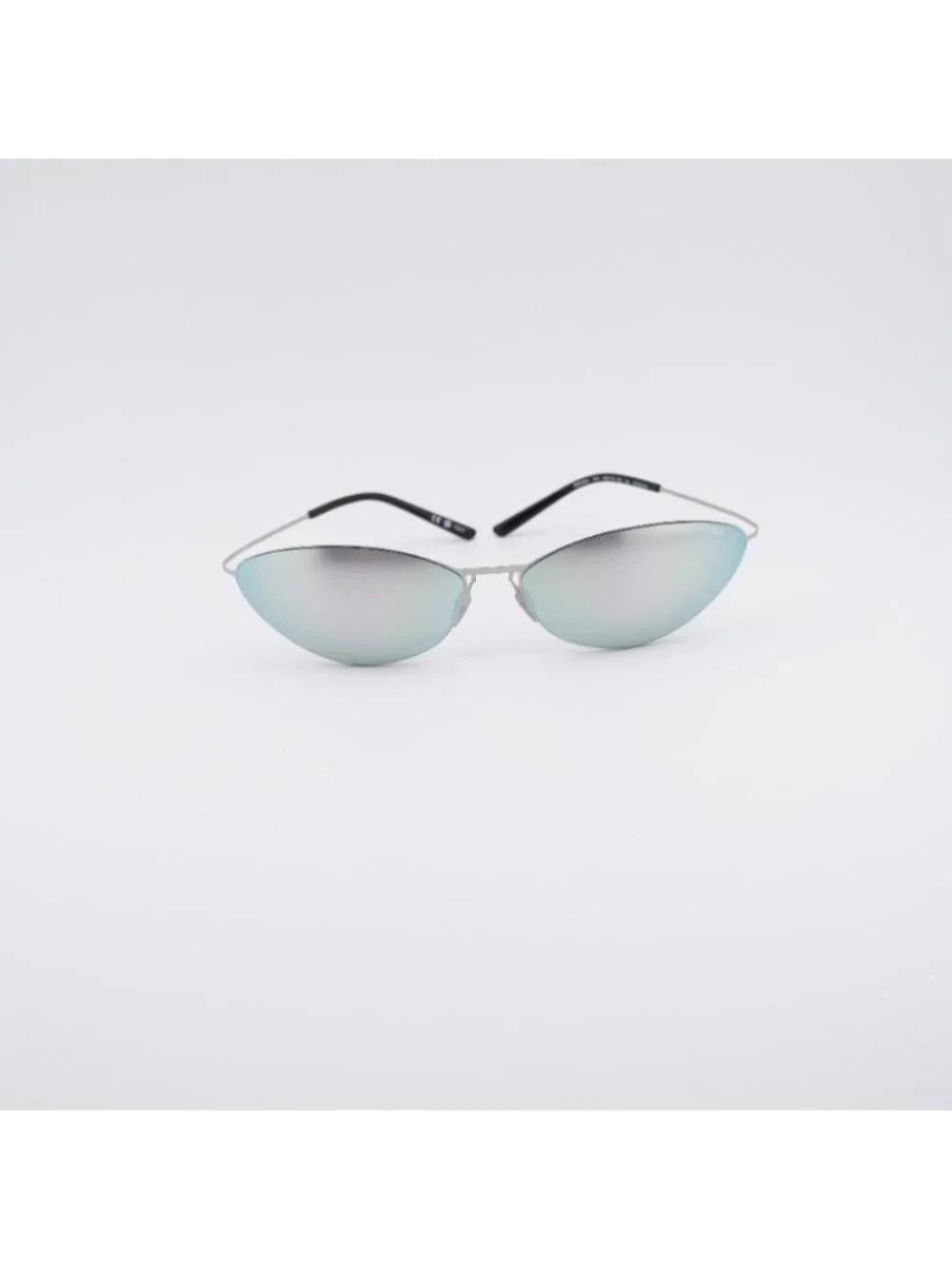 Balenciaga BB0350S 004 Sunglasses Silver Cat Eye Frame, Silver Mirror Lenses
